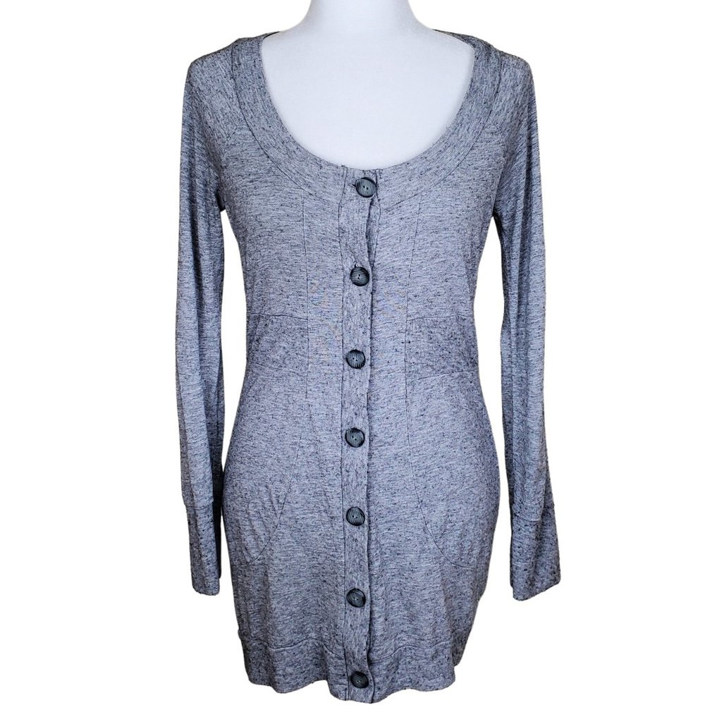 H&M NWOT Long Sleeve Wool Button Down Cardigan Sweater Gray Women's Small Y2K